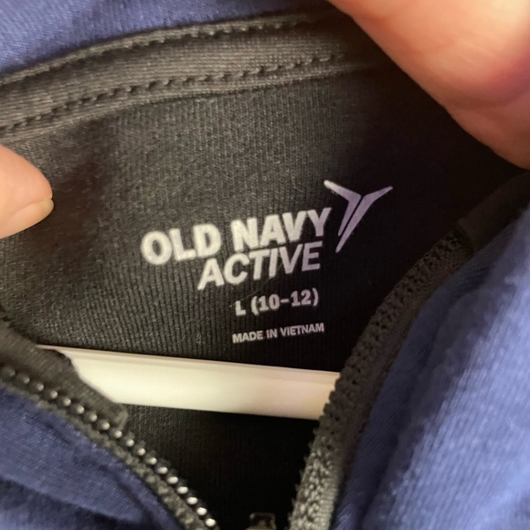 Old Navy Boys Full Zip Active Hoodie Jacket Blue Built In Flex Size Large - Picture 3 of 5